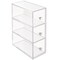 mDesign Plastic Stackable Desktop Storage Tower for Office, 3 Drawers, Clear